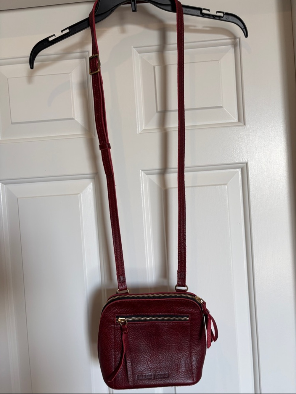 Portland Leather Goods “Almost Perfect” Sangria Luna Petite Crossbody Bag